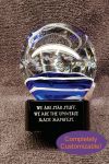 Personalized Alessandria Art Glass Award with Black Base