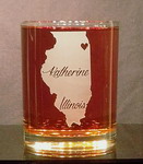 Personalized Illinois Whiskey Glass