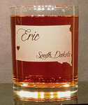 Personalized South Dakota Whiskey Glass