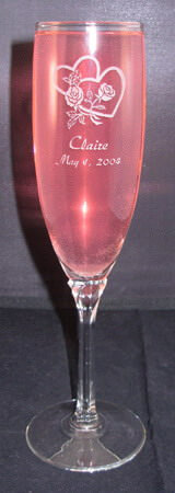 Personalized Engraved Domaine Champagne Flute with a design