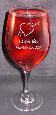 Personalized Engraved Valentine's Perception Wine Glass