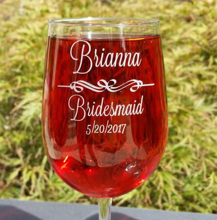 Personalized Engraved Vina Grand Wine Glass