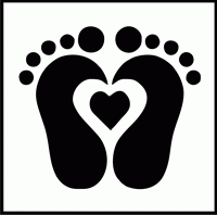 Baby Feet With Heart Design