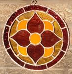 Four Petal Circle Flower - Autumn Stained Glass