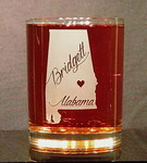 Personalized Alabama Whiskey Glass