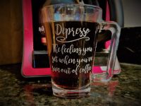 Depresso Funny Engraved Coffee Mug