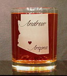Personalized Arizona Whiskey Glass