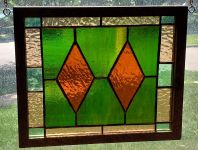 Autumn Diamond Panel Stained Glass