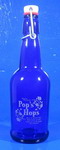 Engraved Cobalt Beer Bottle