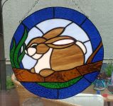 Bunny Stained Glass Window Panel