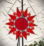 Red Stained Glass Starburst Suncatcher
