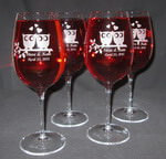 Crescendo Bordeaux Wine Glass Set, Engraved