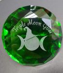 Engraved Emerald Crystal Paperweight