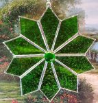 Geometric Flower - Green Stained Glass