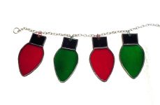 Green and Red Christmas Stained Glass Lights