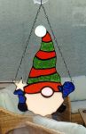 Hello Christmas Gnome Stained Glass