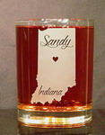 Personalized Indiana Whiskey Glass