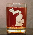 Personalized Michigan Whiskey Glass