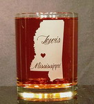 Personalized Mississippi Whiskey Glass