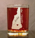 Personalized New Hampshire Whiskey Glass