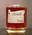 Personalized Oregon Whiskey Glass
