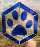 Blue Octagon Paw Print