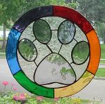 Gray Circular Paw Print