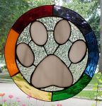 White Circular Paw Print