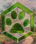 Green Octagon Paw Print