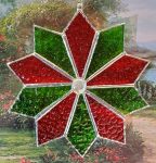 Geometric Flower - Red and Green Stained Glass