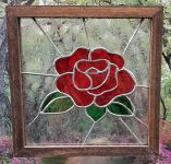 Red Rose Panel Stained Glass
