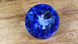 Engraved Sapphire Crystal Paperweight