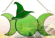 Triple Moon with Witch Hat Suncatcher