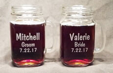 Rustic Wedding Personalized Drinking Jar Set