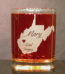 Personalized West Virginia Whiskey Glass