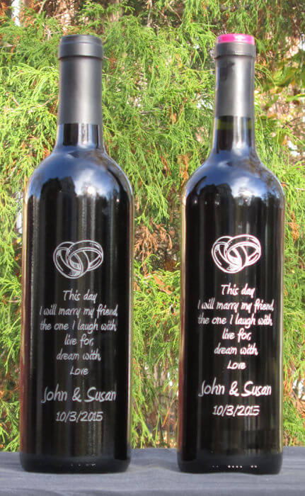 Wine Bottle with silver color fill and Wine Bottle with no color fill