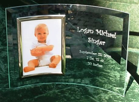 Personalized Engraved 3" x 5" Curved Glass Picture Frame