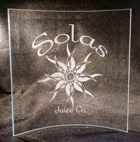 Personalized Engraved 7" x 7" Curved Glass