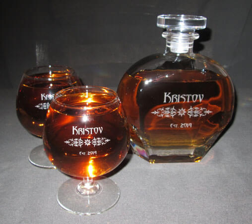 Personalized Engraved Brandy Decanter Set