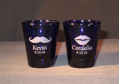 Cobalt Blue Whisskey Shot Glass, set of 2
