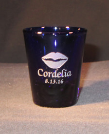 Personalized Engraved Cobalt Blue Whiskey Shot Glass
