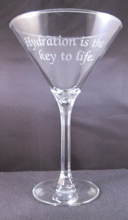 Custom Etched Engraved Martini Glass, Personalized Martini Glass