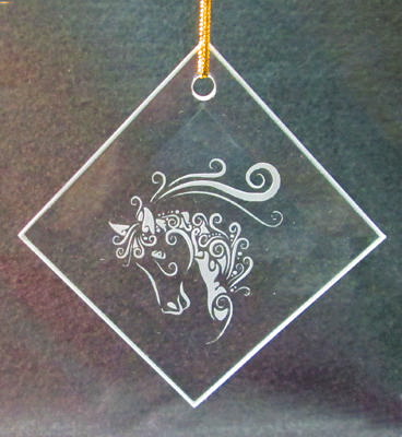Personalized Engraved Diamond Ornament/Suncatcher
