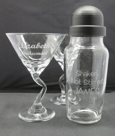 Personalized Engraved Z-Stem Martini Set