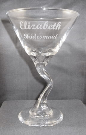 Engraved Personal Z-Stem Martini Glass