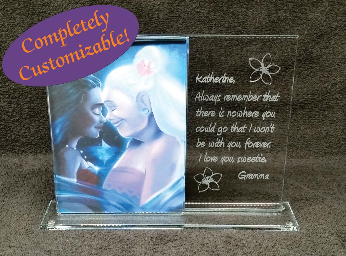 Personalized 5 x 7 Footed Glass Picture Frame Fantasy Glassworks