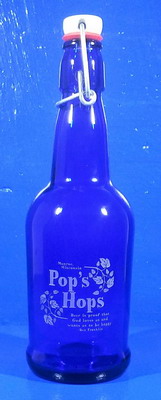 Cobalt Engraved Beer Bottle