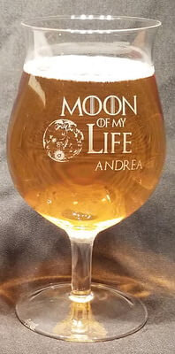 Crystal Belgian Engraved Beer Glass