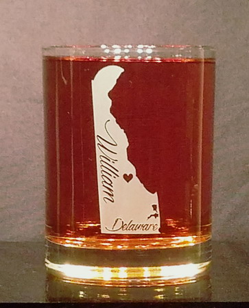 Personalized Delaware Whiskey Glass