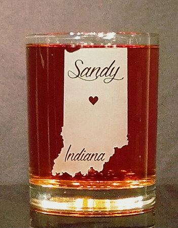 Personalized Indiana Whiskey Glass